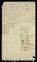 Harris, John Greathed: certificate of election to the Royal Society