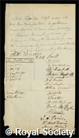 Tupper, Martin: certificate of election to the Royal Society