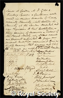 Gordon, James Alexander: certificate of election to the Royal Society