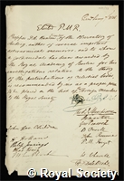 Hansen, Peter Andreas: certificate of election to the Royal Society
