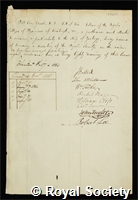 Grant, Robert Edmond: certificate of election to the Royal Society