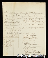 Llewelyn, John Dillwyn: certificate of election to the Royal Society