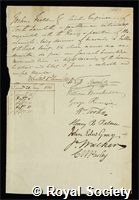 Field, Joshua: certificate of election to the Royal Society