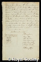 Johnson, Edward John: certificate of election to the Royal Society