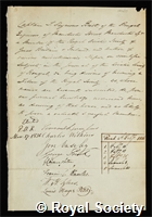 Burt, Thomas Seymour: certificate of election to the Royal Society