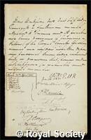 Montefiore, Sir; Moses Haim: certificate of election to the Royal Society