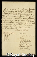 Partridge, Richard: certificate of election to the Royal Society