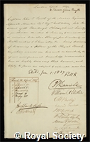 Smith, John Thomas: certificate of election to the Royal Society
