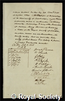 Miller, William Hallowes: certificate of election to the Royal Society