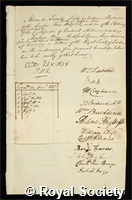Tweedie, Alexander: certificate of election to the Royal Society