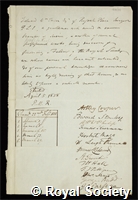 Tuson, Edward William: certificate of election to the Royal Society