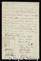 Pereira, Jonathan: certificate of election to the Royal Society