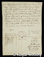 Kelland, Philip: certificate of election to the Royal Society
