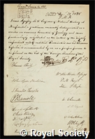 Agassiz, Jean Louis Rodolphe: certificate of election to the Royal Society