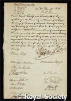 Martius, Carl Friedrich Philipp von: certificate of election to the Royal Society