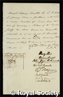 Swanston, Clement Tudway: certificate of election to the Royal Society