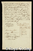 Ormsby, H Alexander: certificate of election to the Royal Society