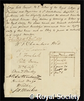 Roupell, George Leith: certificate of election to the Royal Society
