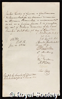 Liebig, Justus: certificate of election to the Royal Society