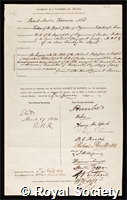 Kerrison, Robert Masters: certificate of election to the Royal Society