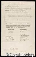 Jackson, Julian: certificate of election to the Royal Society