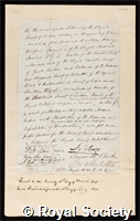 Spry, Henry Harpur: certificate of election to the Royal Society