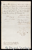 Rose, Heinrich: certificate of election to the Royal Society