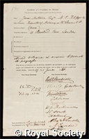 Matheson, Sir Nicholas James Sutherland: certificate of election to the Royal Society