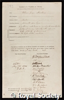 Armstrong, William George, Baron Armstrong of Cragside: certificate of election to the Royal Society