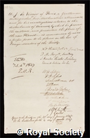 Verrier, Urbain Jean Joseph Le: certificate of election to the Royal Society
