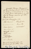 Brongniart, Adolphe Theodore: certificate of election to the Royal Society