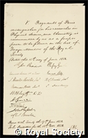 Regnault, Henri Victor: certificate of election to the Royal Society