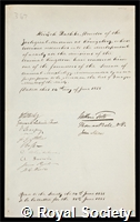 Rathke, Martin Heinrich: certificate of election to the Royal Society