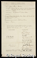 Hawkins, Caesar Henry: certificate of election to the Royal Society