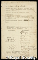 Beale, Lionel Smith: certificate of election to the Royal Society