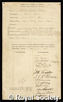 Balfour, Thomas Graham: certificate of election to the Royal Society