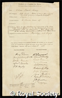 Savory, Sir William Scovell: certificate of election to the Royal Society