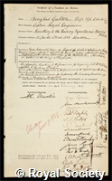 Galton, Sir Douglas Strutt: certificate of election to the Royal Society