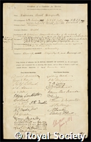 Herapath, William Bird: certificate of election to the Royal Society
