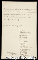 Kolliker, Albert von: certificate of election to the Royal Society