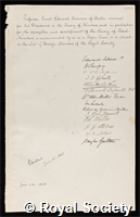 Kummer, Ernst Edward: certificate of election to the Royal Society