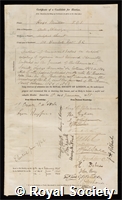 Muller, Hugo: certificate of election to the Royal Society