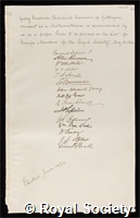 Riemann, Georg Friedrich Bernhard: certificate of election to the Royal Society