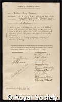Ransom, William Henry: certificate of election to the Royal Society