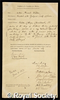 Hay, Arthur, 9th Marquess of Tweeddale: certificate of election to the Royal Society
