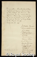 Berthelot, Pierre Eugene Marcellin: certificate of election to the Royal Society