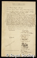 Bonney, Thomas George: certificate of election to the Royal Society