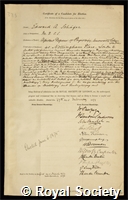 Sharpey-Schafer, Sir Edward Albert: certificate of election to the Royal Society