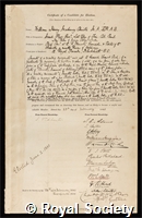 Christie, Sir William Henry Mahoney: certificate of election to the Royal Society