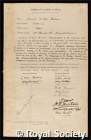Godman, Frederick Du Cane: certificate of election to the Royal Society